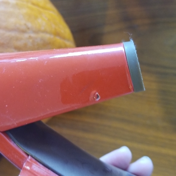 J crew orange red patent leather strappy heels - Picture 10 of 13